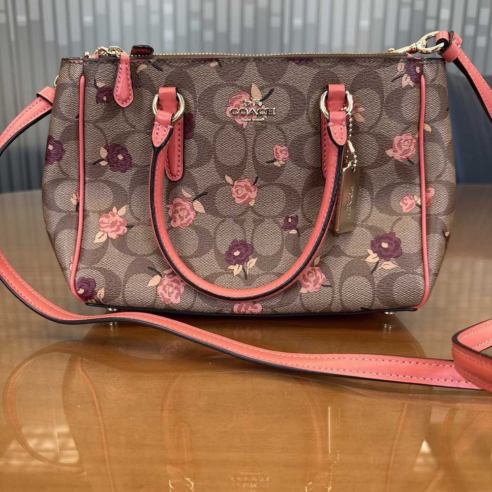 Coach Multicolor Floral Print Signature Coated Canvas and Leather Mini Surrey - Picture 1 of 10